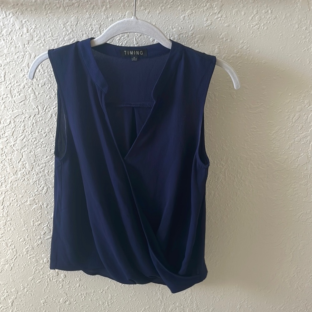 Timing Navy Blouse - good for work / office wear!